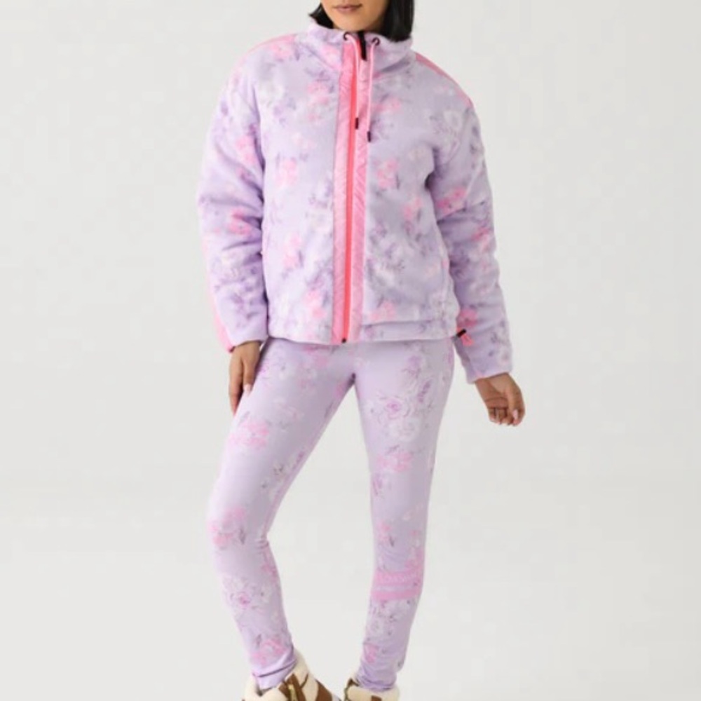 NWT Bogner X LoveShackFancy Ninetta 2 Midlayer Jacket hibiscus- S - Picture 2 of 7